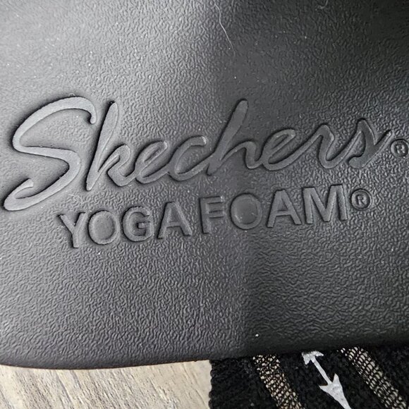 Sketchers Yoga Foam Flex Appeal 4.0 Boldest Black Sling Back Sandal Shoe - Picture 6 of 9
